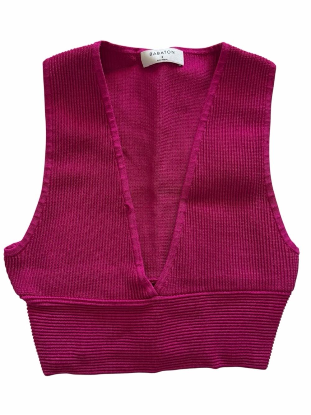 babaton ribbed v-neck crop top